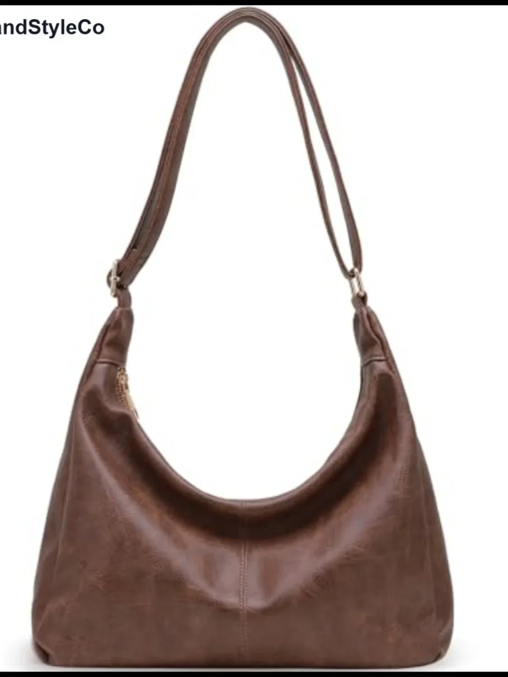 Hobo Shoulder Bag PU Leather Slouchy Tote Crossbody Purse for Women